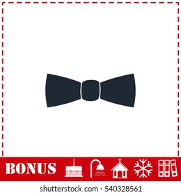 Bow tie icon flat. Simple vector symbol and bonus icon