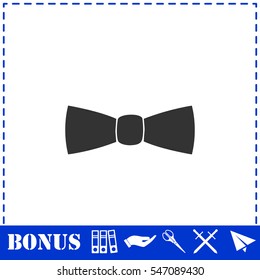 Bow tie icon flat. Simple vector symbol and bonus icon
