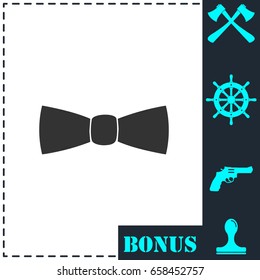 Bow tie icon flat. Simple vector symbol and bonus icon