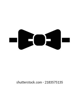 Icono de corbata de arco, negro lleno. Adecuado para necesidades de diseño de sitios web, contenido, afiches, banner o edición de video