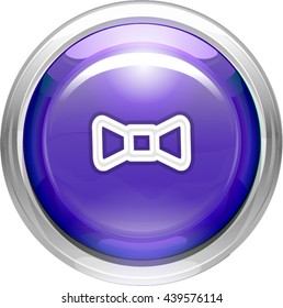 Bow tie icon glossy button