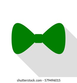 Bow Tie icon. Green icon with flat style shadow path.