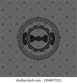bow tie icon inside black emblem. Vintage.