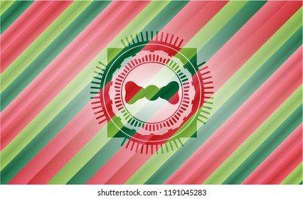 bow tie icon inside christmas emblem.