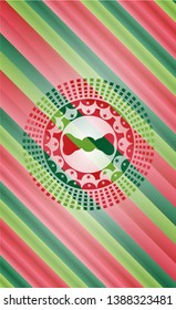bow tie icon inside christmas emblem.