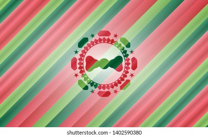 bow tie icon inside christmas badge background.
