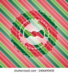 bow tie icon inside christmas emblem background.