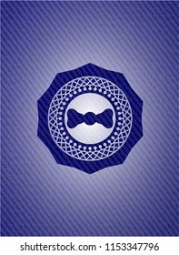 bow tie icon inside emblem with jean high quality background