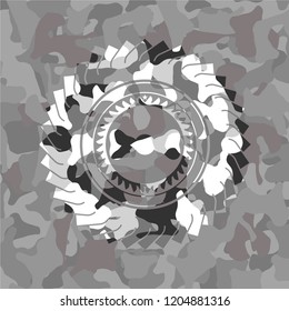 bow tie icon inside grey camo texture