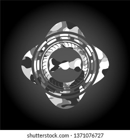 bow tie icon inside grey camo texture