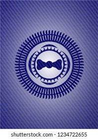 bow tie icon inside jean background