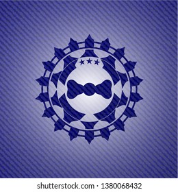 bow tie icon inside jean background