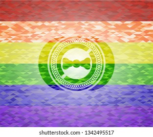 bow tie icon inside lgbt colors emblem 