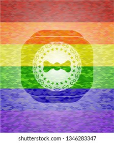 bow tie icon inside lgbt colors emblem 