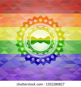 bow tie icon inside lgbt colors emblem 