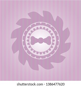 bow tie icon inside pink emblem