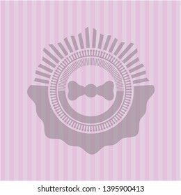 bow tie icon inside pink emblem