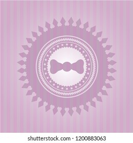 bow tie icon inside realistic pink emblem