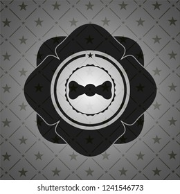 bow tie icon inside realistic black emblem