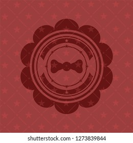 bow tie icon inside red icon or emblem