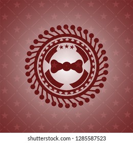 bow tie icon inside red emblem. Vintage.