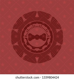 bow tie icon inside red icon or emblem