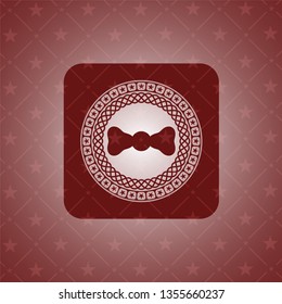 bow tie icon inside red emblem. Vintage.