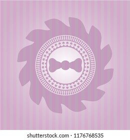 bow tie icon inside retro pink emblem