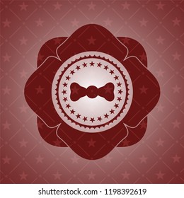 bow tie icon inside retro red emblem