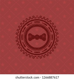 bow tie icon inside retro style red emblem