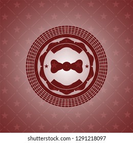 bow tie icon inside retro red emblem