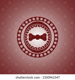 bow tie icon inside retro red emblem