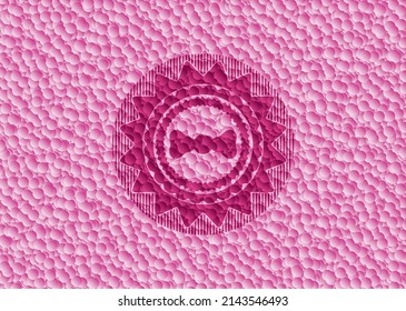 Bugbinden-Symbol im Retro-Stil rosa Emblem mit Blasenhintergrund. Vektorgrafik. Detaillierte Angaben. 