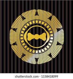 bow tie icon inside shiny emblem