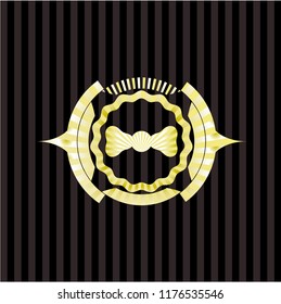 bow tie icon inside shiny emblem