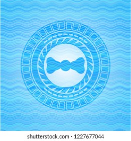 bow tie icon inside water wave emblem background.
