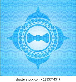 bow tie icon inside water badge background.