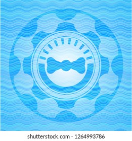 bow tie icon inside water badge.