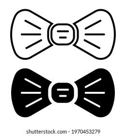 Bow tie icon isolated in black on a white background. Hand drawn element, vector illustration.