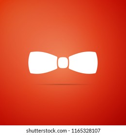 Bow tie icon isolated on orange background. Flat design. Vector Illustration