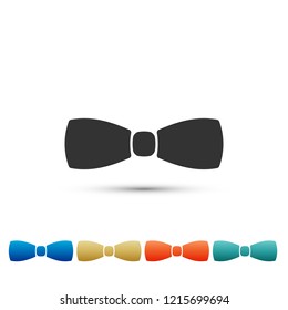 Bow tie icon isolated on white background. Set elements in colored icons. Flat design. Vector Illustration