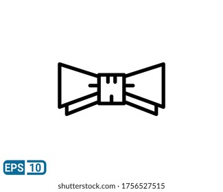 bow tie icon isolated on white background. vector illustration in line style. EPS 10 