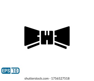 bow tie icon isolated on white background. vector illustration in glyph style. EPS 10 