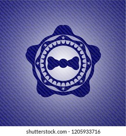 bow tie icon with jean texture