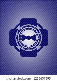 bow tie icon with jean texture