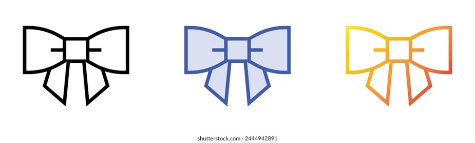 bow tie icon. Linear, Blue Fill and Gradient Style Design Isolated On White Background