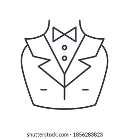 Bow tie icon, linear isolated illustration, thin line vector, web design sign, outline concept symbol with editable stroke on white background.