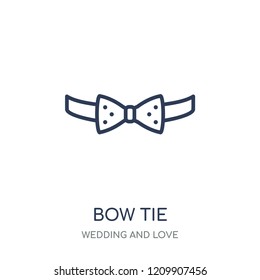 Bow tie icon. Bow tie linear symbol design from Wedding and love collection. Simple outline element vector illustration on white background.