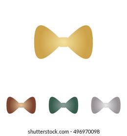 Bow Tie icon. Metal icons on white backgound.