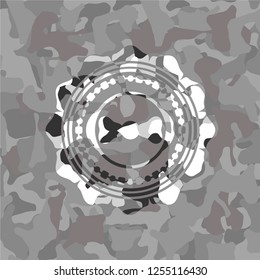 bow tie icon on grey camo pattern